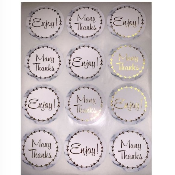 50 2.5” Marble Thank You Stickers - Picture 4 of 4